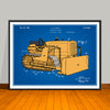 1934 Earth Moving Bulldozer Colorized Horizontal Patent Print - UNFRAMED