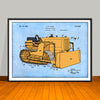 1934 Earth Moving Bulldozer Colorized Horizontal Patent Print - UNFRAMED