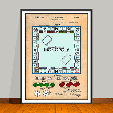 1935 Monopoly Colorized Patent Print - UNFRAMED