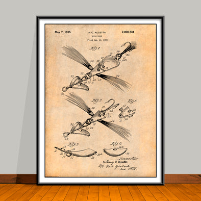 1935 Fishing Lure Patent Print - Unframed
