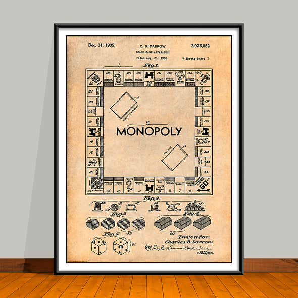 1935 Monopoly Patent Print - UNFRAMED