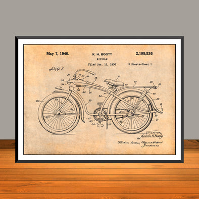 1936 Elgin Bluebird Bicycle Patent Print - UNFRAMED