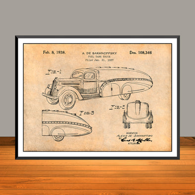 1937 White Fuel Tanker Truck Patent Print - Unframed