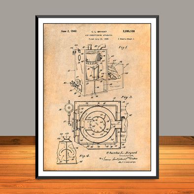 1939 Bryant Air Conditioning System Patent Print - UNFRAMED