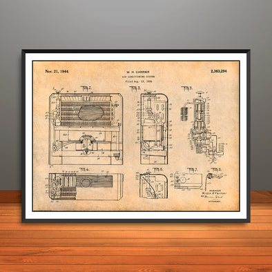 1939 Air Conditioning System Horizontal Patent Print - Unframed