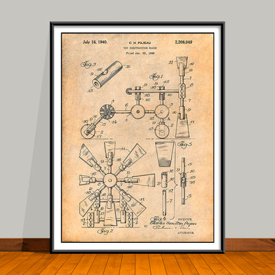 1940 Tinker Toys Construction Set Patent Print - UNFRAMED