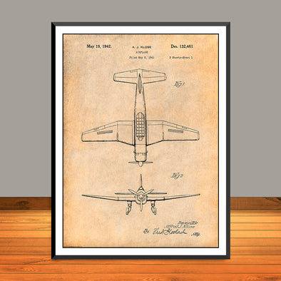 1941 Vultee A-31 Vengeance Dive Bomber Patent Print - Unframed