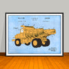 1944 Construction Dump Truck Colorized Patent Print - UNFRAMED