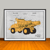 1944 Construction Dump Truck Colorized Patent Print - UNFRAMED