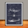 1944 Republic XP-47B Thunderbolt Fighter  Patent Print - UNFRAMED