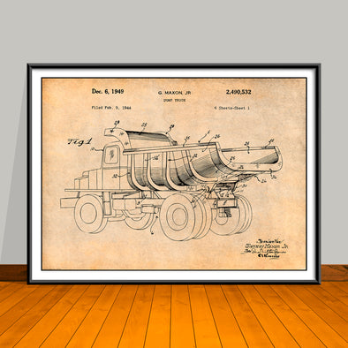 1944 Dump Truck Patent Print - Unframed