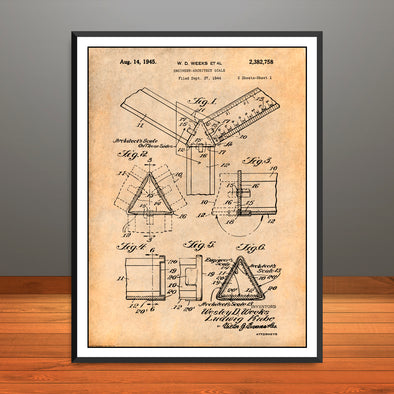 1944 Engineer Architect Scale Patent Print - Unframed