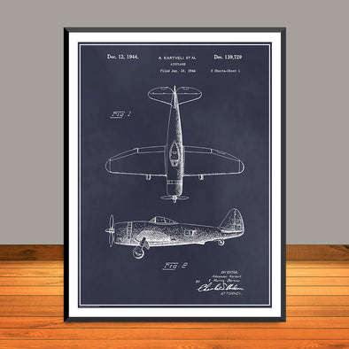 1944 P-47 Thunderbolt Fighter Patent Print - UNFRAMED