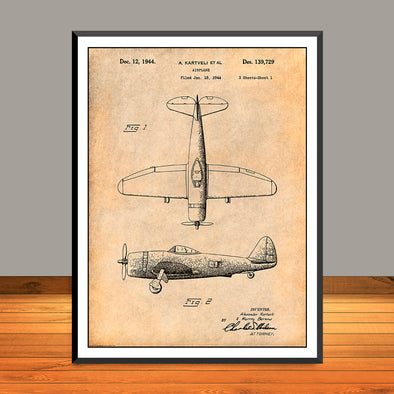 1944 P-47 Thunderbolt Fighter Patent Print - UNFRAMED