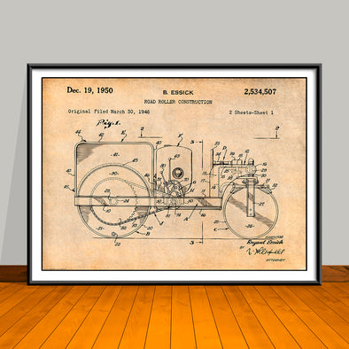 1946 Road Roller Patent Print - UNFRAMED