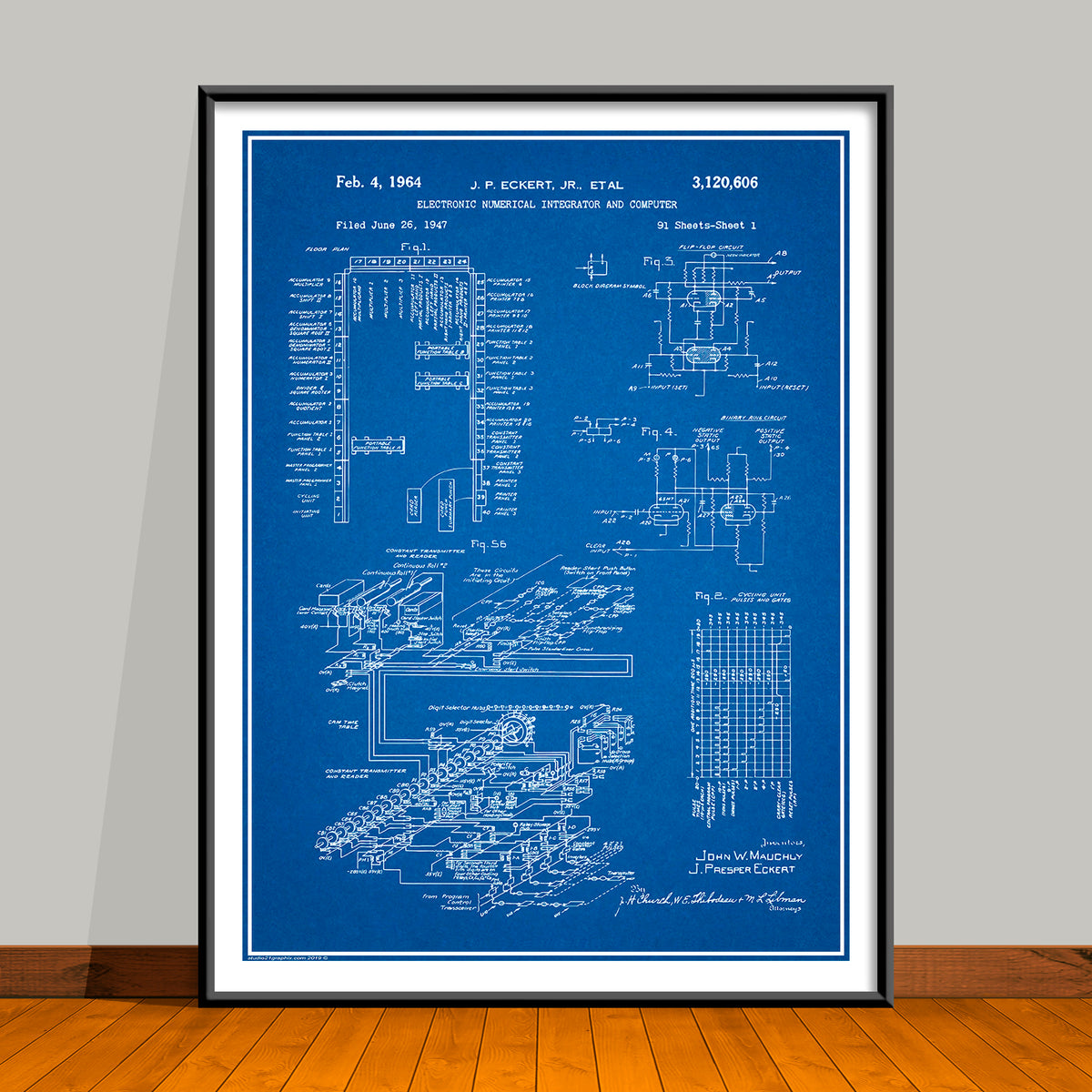 1947 ENIAC First Programmable Computer Patent Print - Unframed – Studio ...