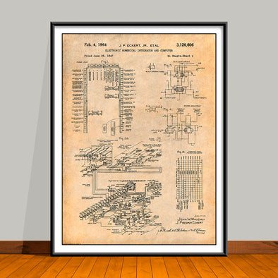 1947 ENIAC First Programmable Computer Patent Print - Unframed