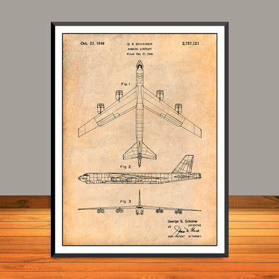 1948 B52H Bombing Aircraft Patent Print - Unframed
