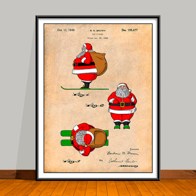 1948 Colorized Santa Claus Patent Print - UNFRAMED