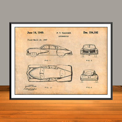 1949 Tucker Automobile Patent Print - Unframed