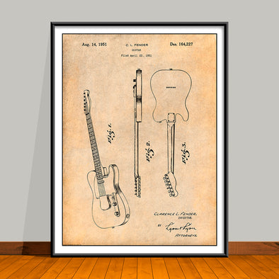 1951 Fender Guitar Patent Print - UNFRAMED