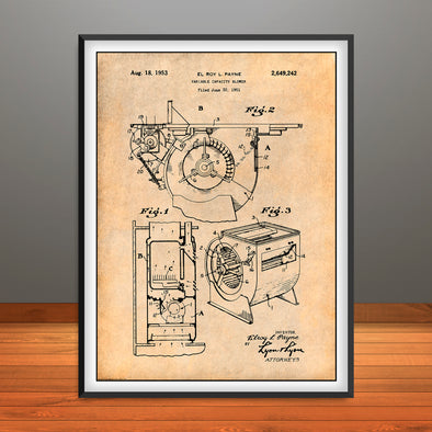 1951 Payne Variable Capacity Blower Patent Print - Unframed