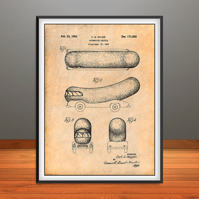 1952 Oscar Mayer Wienermobile Patent Print - Unframed