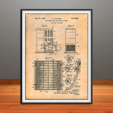 1953 Lennox Air Conditioning Unit Patent Print - Unframed