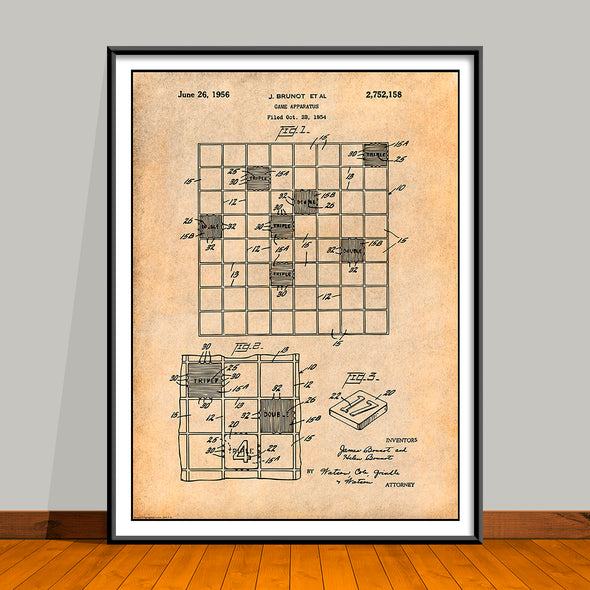 1954 Scrabble Game Patent Print - UNFRAMED