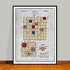 1954 Scrabble Colorized Game Patent Print - UNFRAMED