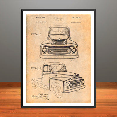 1954 International Harvester Cab Patent Print - Unframed