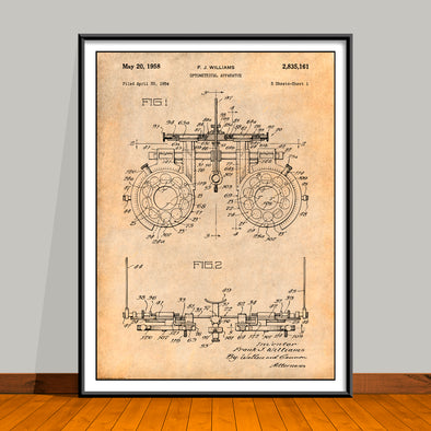 1954 Optometrical Apparatus Patent Print - Unframed