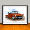 1955 Chevrolet Bel Air Two-tone Muscle Car Art Print - 18" X 24" UNFRAMED