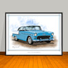 1955 Chevrolet Bel Air Two-tone Muscle Car Art Print - 18" X 24" UNFRAMED