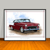 1955 Chevrolet Bel Air Two-tone Muscle Car Art Print - 18" X 24" UNFRAMED