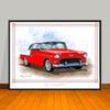 1955 Chevrolet Bel Air Two-tone Muscle Car Art Print - 18" X 24" UNFRAMED