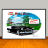 1955 Chevy Bel Air Two-tone Car Art Print - 13" X 19" UNFRAMED