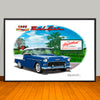 1955 Chevy Bel Air Two-tone Car Art Print - 13" X 19" UNFRAMED