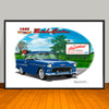 1955 Chevy Bel Air Car Art Print - 13" X 19" UNFRAMED