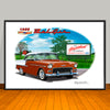 1955 Chevy Bel Air Two-tone Car Art Print - 13" X 19" UNFRAMED