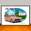 1955 Chevy Bel Air Car Art Print - 13" X 19" UNFRAMED