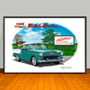 1955 Chevy Bel Air Two-tone Car Art Print - 13" X 19" UNFRAMED