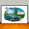 1955 Chevy Bel Air Car Art Print - 13" X 19" UNFRAMED