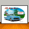 1955 Chevy Bel Air Two-tone Car Art Print - 13" X 19" UNFRAMED