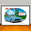 1955 Chevy Bel Air Car Art Print - 13" X 19" UNFRAMED