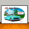 1955 Chevy Bel Air Two-tone Car Art Print - 13" X 19" UNFRAMED