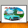 1955 Chevy Bel Air Car Art Print - 13" X 19" UNFRAMED