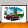 1955 Chevy Bel Air Two-tone Car Art Print - 13" X 19" UNFRAMED