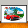 1955 Chevy Bel Air Two-tone Car Art Print - 13" X 19" UNFRAMED