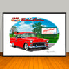 1955 Chevy Bel Air Car Art Print - 13" X 19" UNFRAMED